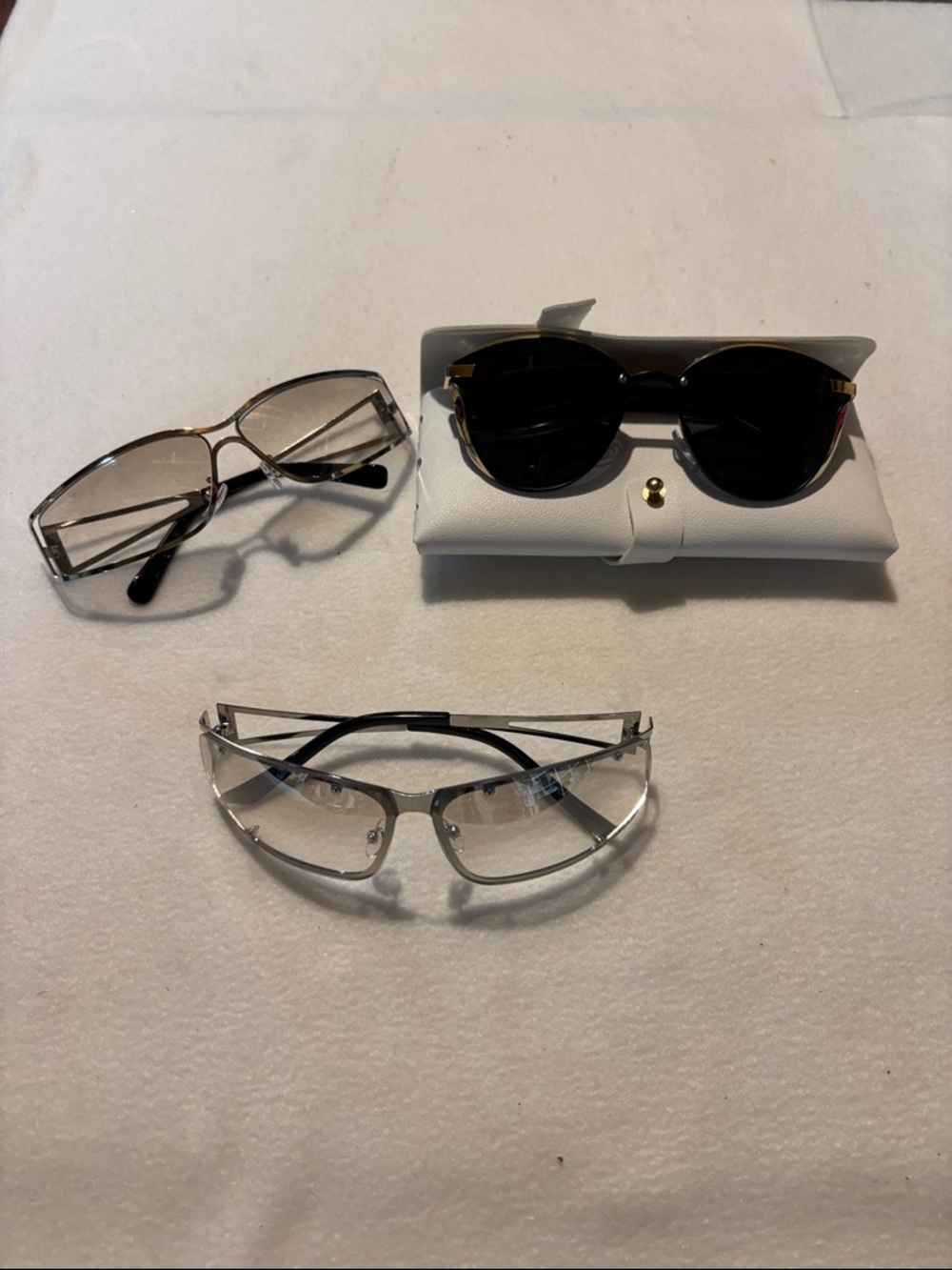 Three-Pair Eyewear Set - Black Sunglasses + Silver & Gold Frames
